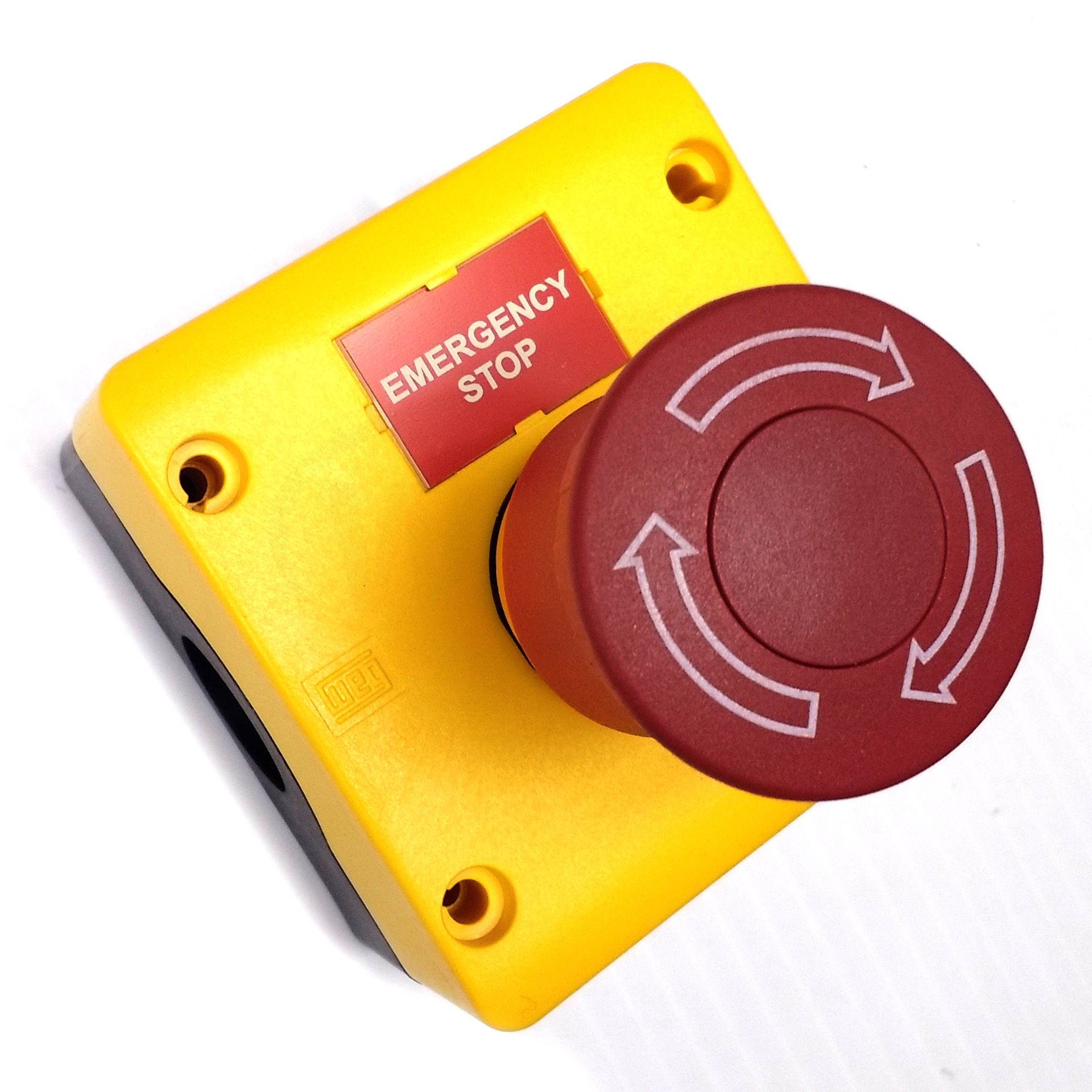 PBW1Y-G11V03 WEG Yellow Pushbutton Box, Red E-Stop 2